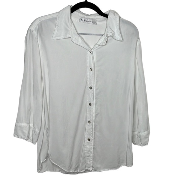 Cut Loose White 3/4 Sleeve Button Up Blouse Women's Sz M SPOT - Picture 1 of 8